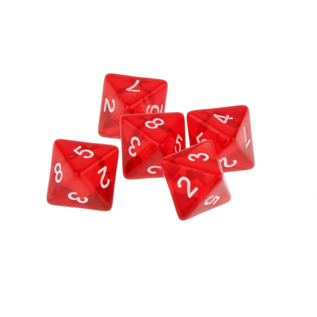 15Pcs Red Polyhedral Dice D4 D6 D8 Die for TRPG Role Play Tabletop Games