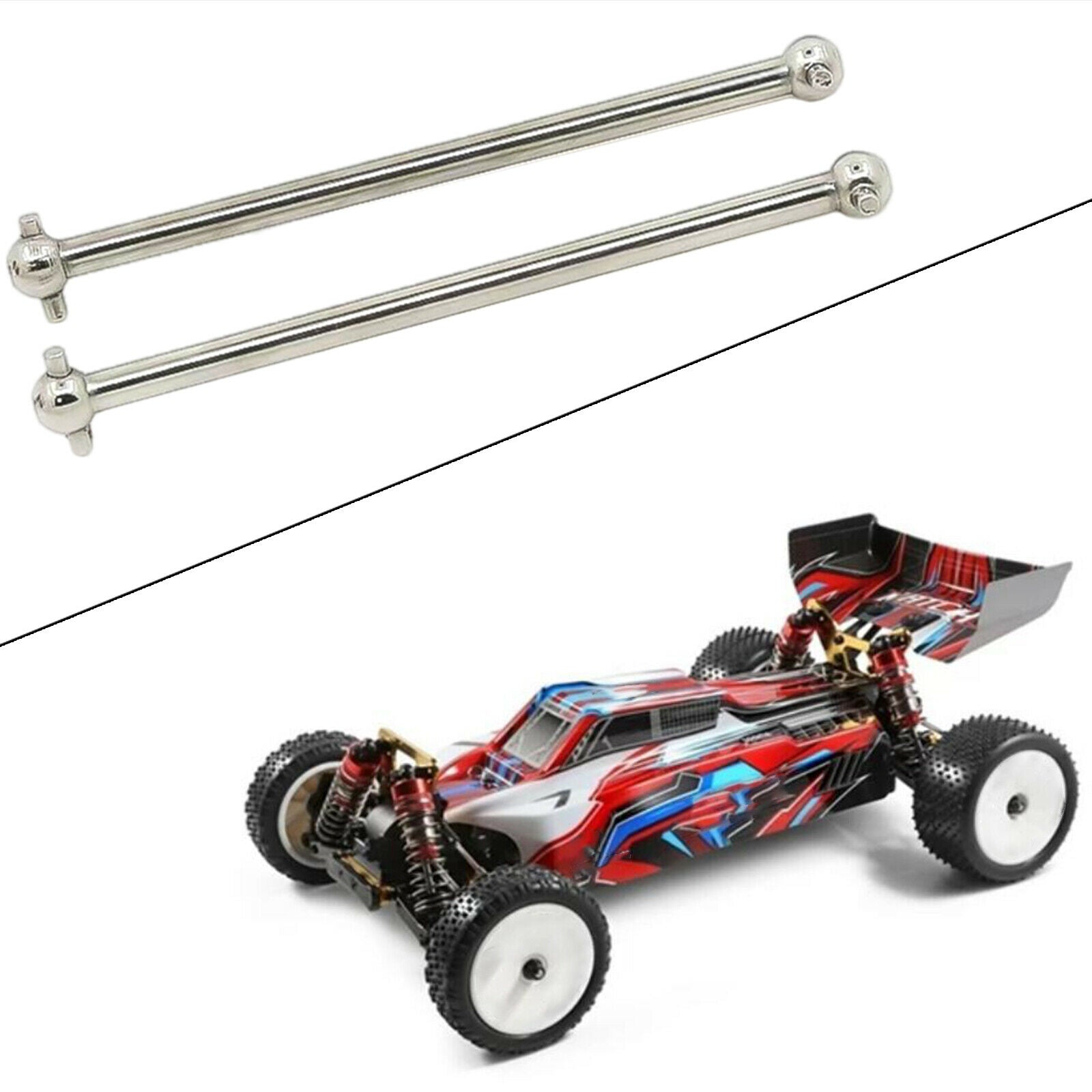 2x Metal RC Drive Shaft Fit for WLtoys 104001 1/10 RC Car Upgrade Parts Accs