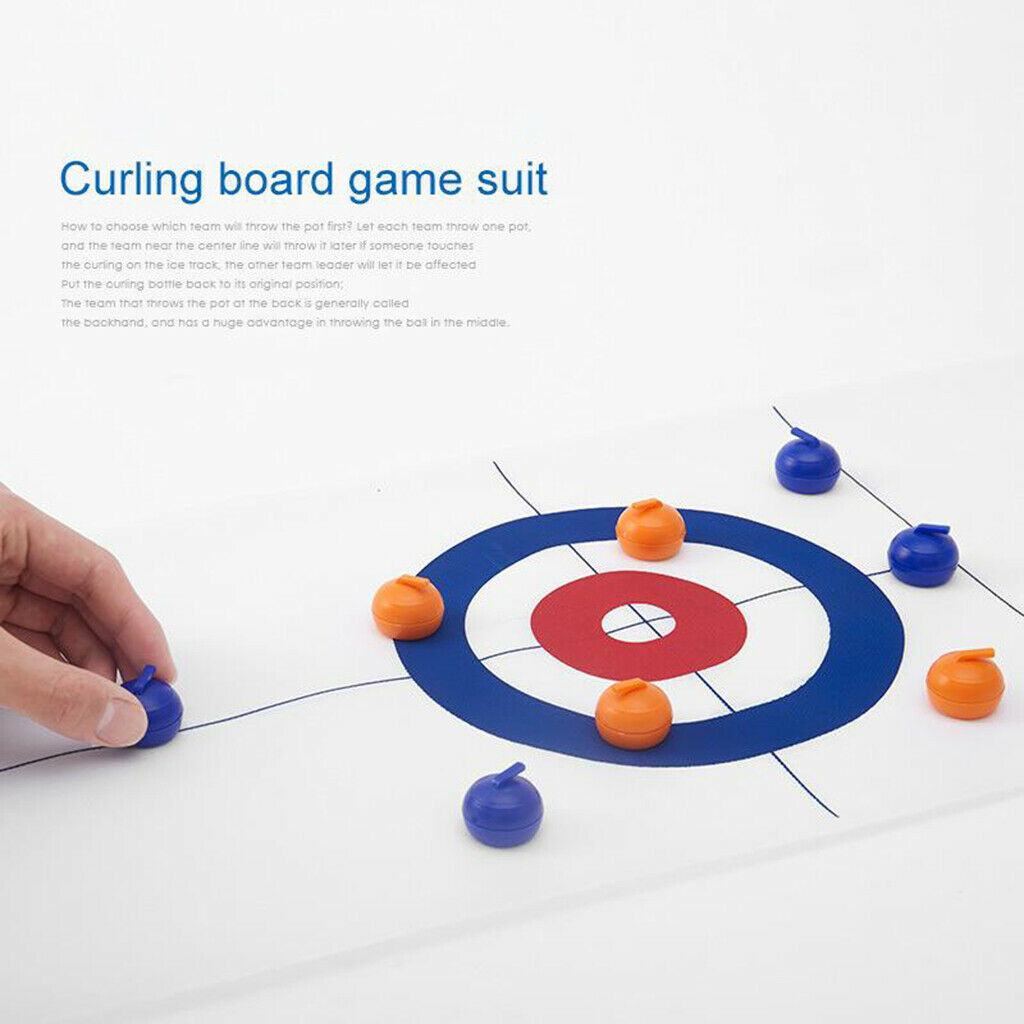 Mini Indoor Tabletop Curling Game with 8 Rollers Family Games for Indoor