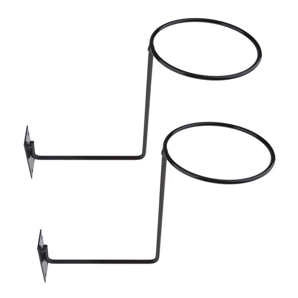 2x Black Steel Motorcycle Helmet Holder with Screw for Coats Hats Caps