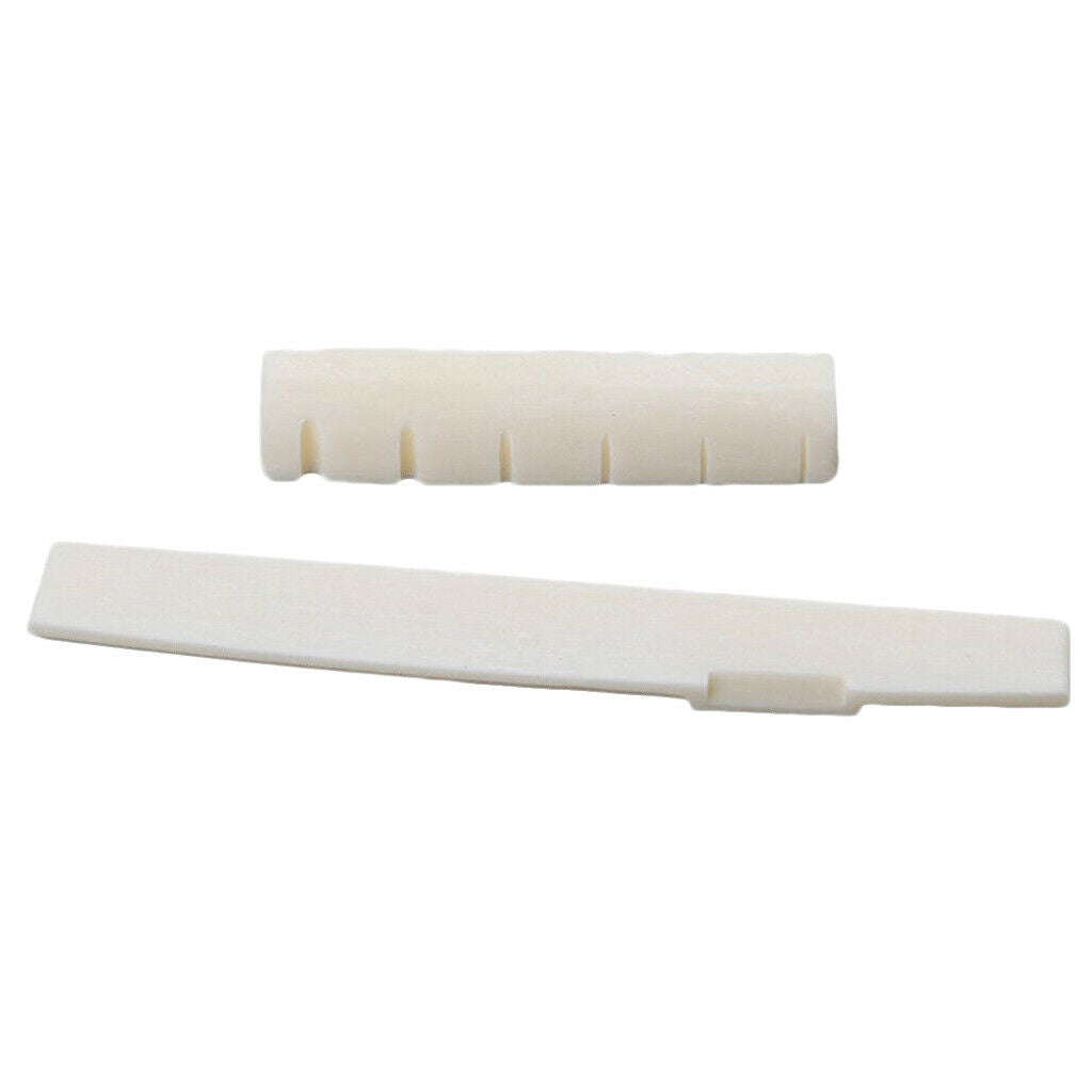 2pcs 72mm Saddles + 2pcs 43mm Nuts Replacement for Acoustic Folk Guitar