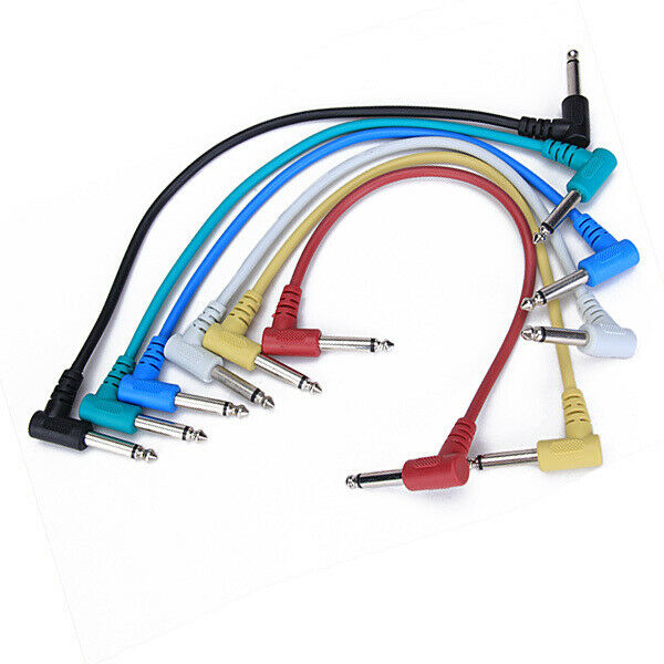 6x Patch Cables Fits for Guitar Effect Pedal 6.35mm Jack 1/4" Accessory