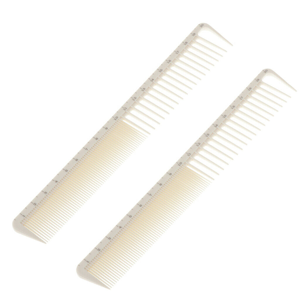 2x Portable Anti-Static Hair Cutting Comb Salon Hair Styling Measuring Comb