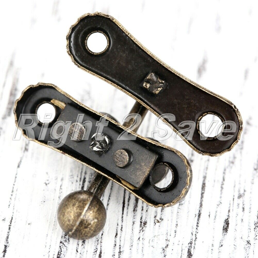 2pcs Retro European Simple Wood Jewelry Gift Case Box Hasp Lock Latch 31*33mm