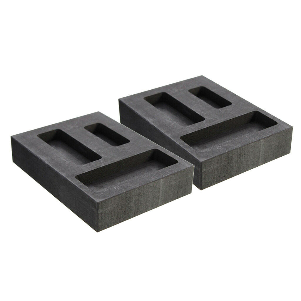 2 Pcs Pack of 3 Graphite Ingot Mold Thermal Stability Non-stick Smelting Tool