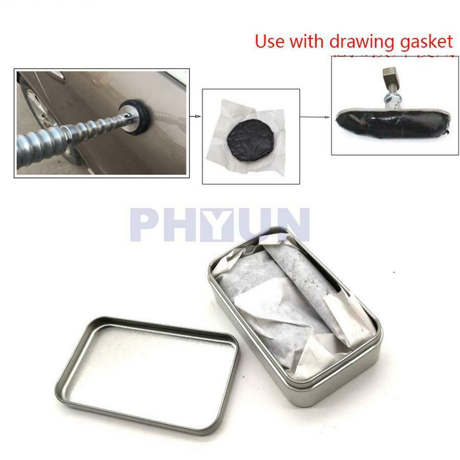 8x Mixed Zinc Alloy Pads Gaskets + 3x Boxed Cold Glue Kit For Car Dent Repair
