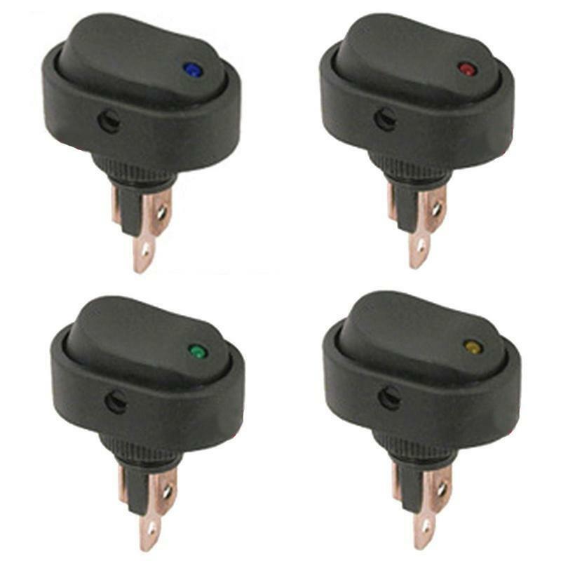 5x Yellow LED Light 12V 30A Car Boat Auto Rocker SPST Toggle ON/OFF Switch