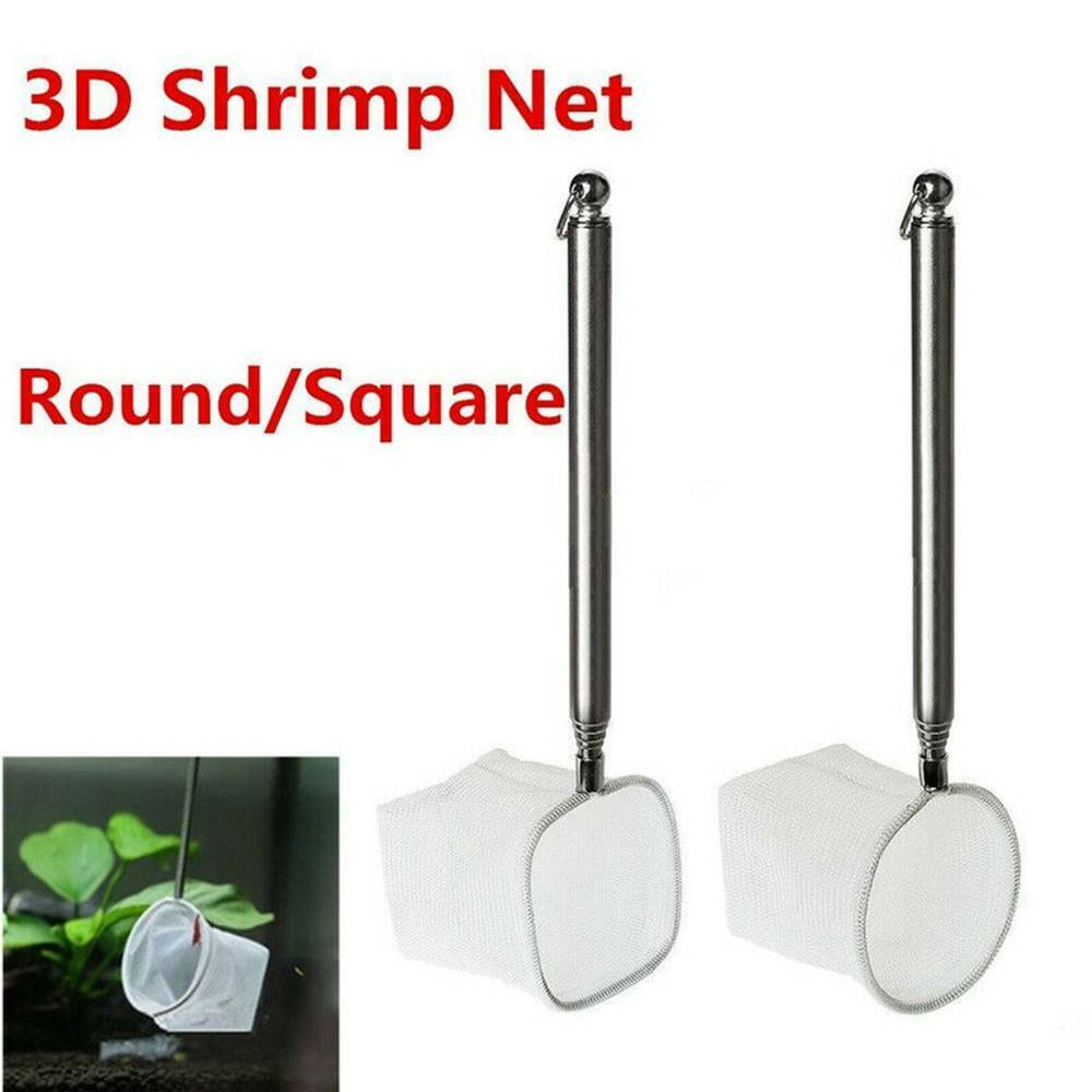 Stainless-Steel Aquarium Fishing Net Fish Tank Fish Shrimp Net Scoop Retractable