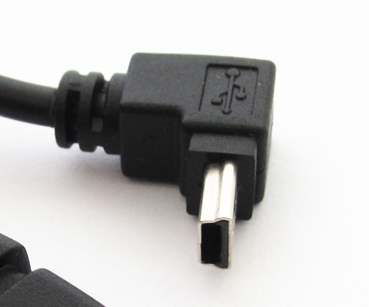 1pc Mini Angle Down 5pin Male Plug To USB 2.O Female Mini OTG Cable Connector