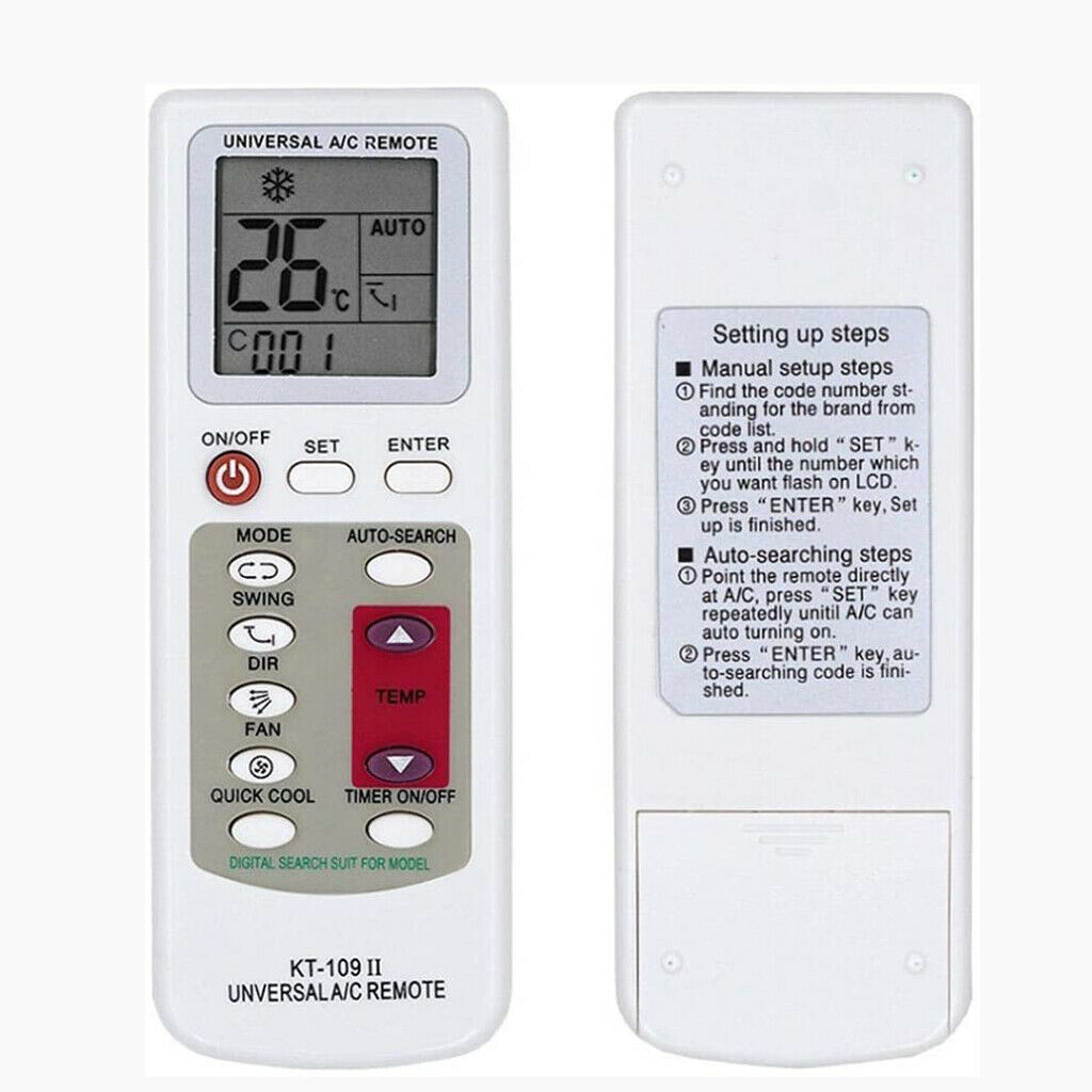KT-109II Air Conditioner A/C Remote Max 12m Remote for All Air Conditioners