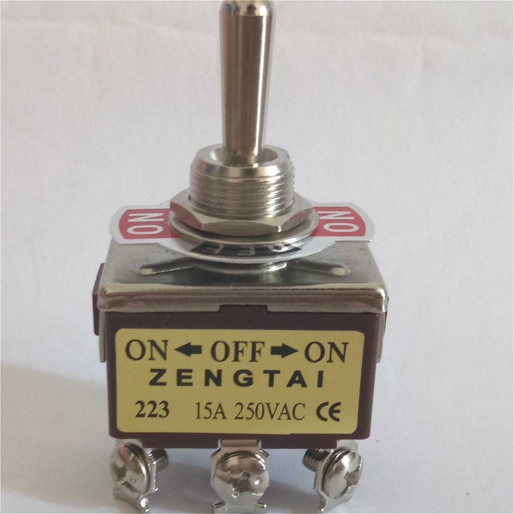 Toggle Switch, AC 250V 15 Amp, 6 Pin 3PDT On/Off/On 3 Position Mini