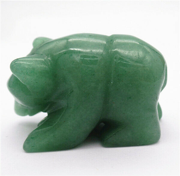 47x28x23mm Natural Green Aventurine Carved Bear Decoration Statue Decor HH7728