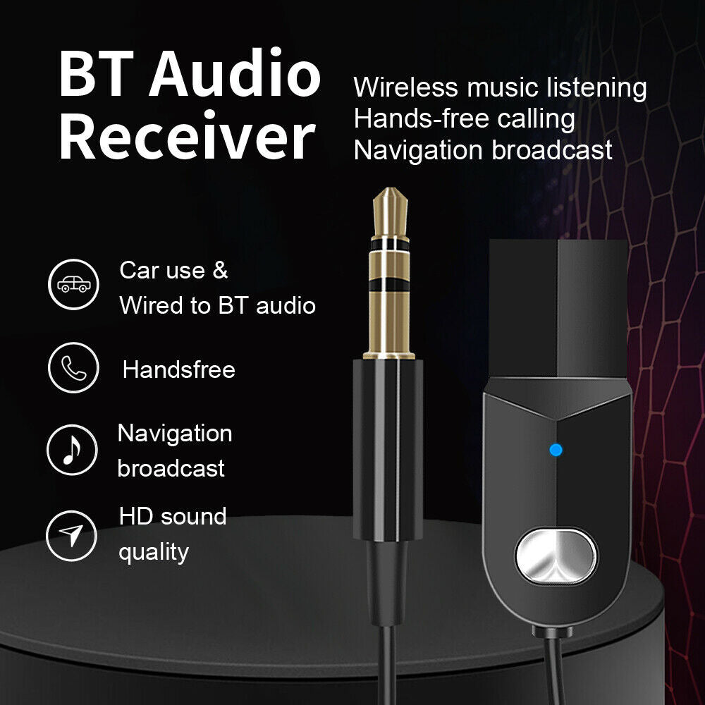 Handfree Bluetooth Audio Adapter USB Receiver Wireless Music Transmitter For Car