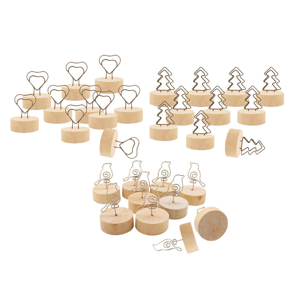 10x Base Wooden Picture Holder Name Cards Stand Wedding Party Decoration