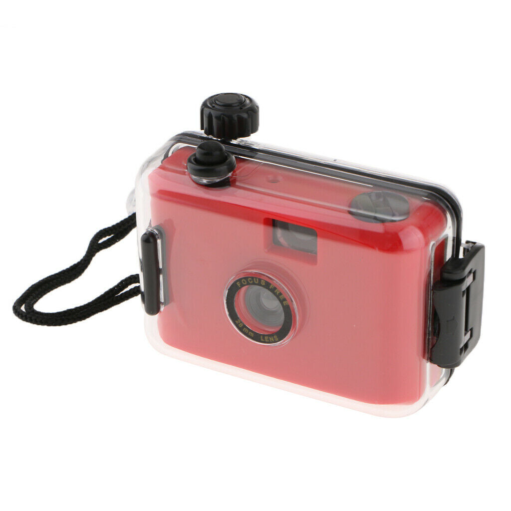 Scuba Diving Waterproof Lomo Camera 35mm Film with Housing Case Reusable Red