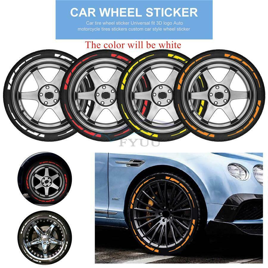 8 Pieces PVC Soft Rubber Car Tire Decals Decoration Stickers For 15" -22" Tires