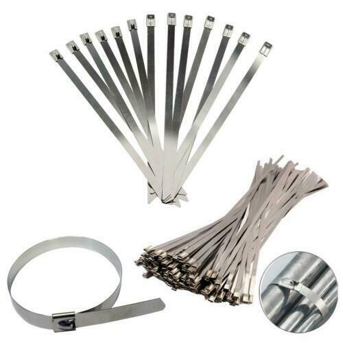 Stainless Steel Metal Cable Ties Zip Wrap Exhaust Heat Straps Marine Grade