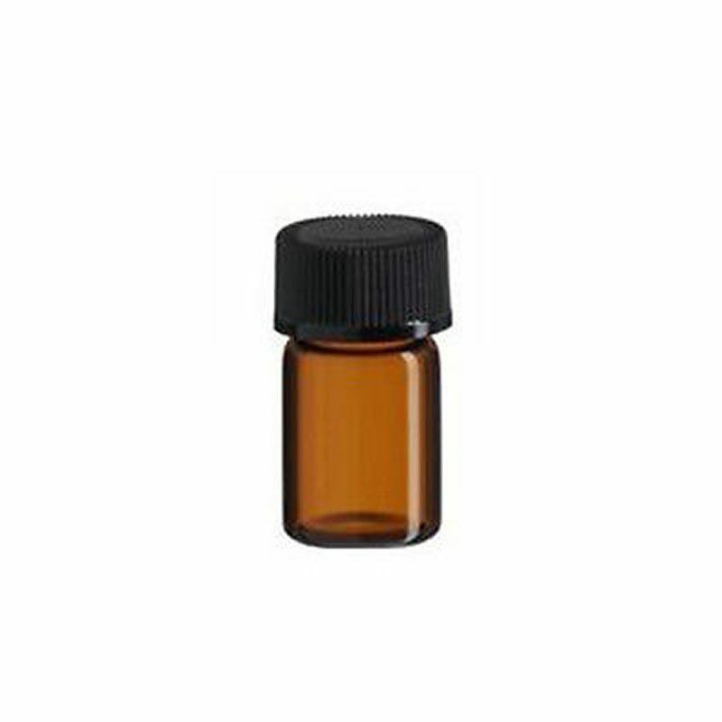 50 pack 1 ml Amber Glass Essential Oil Bottle, Orifice Reducer & cap