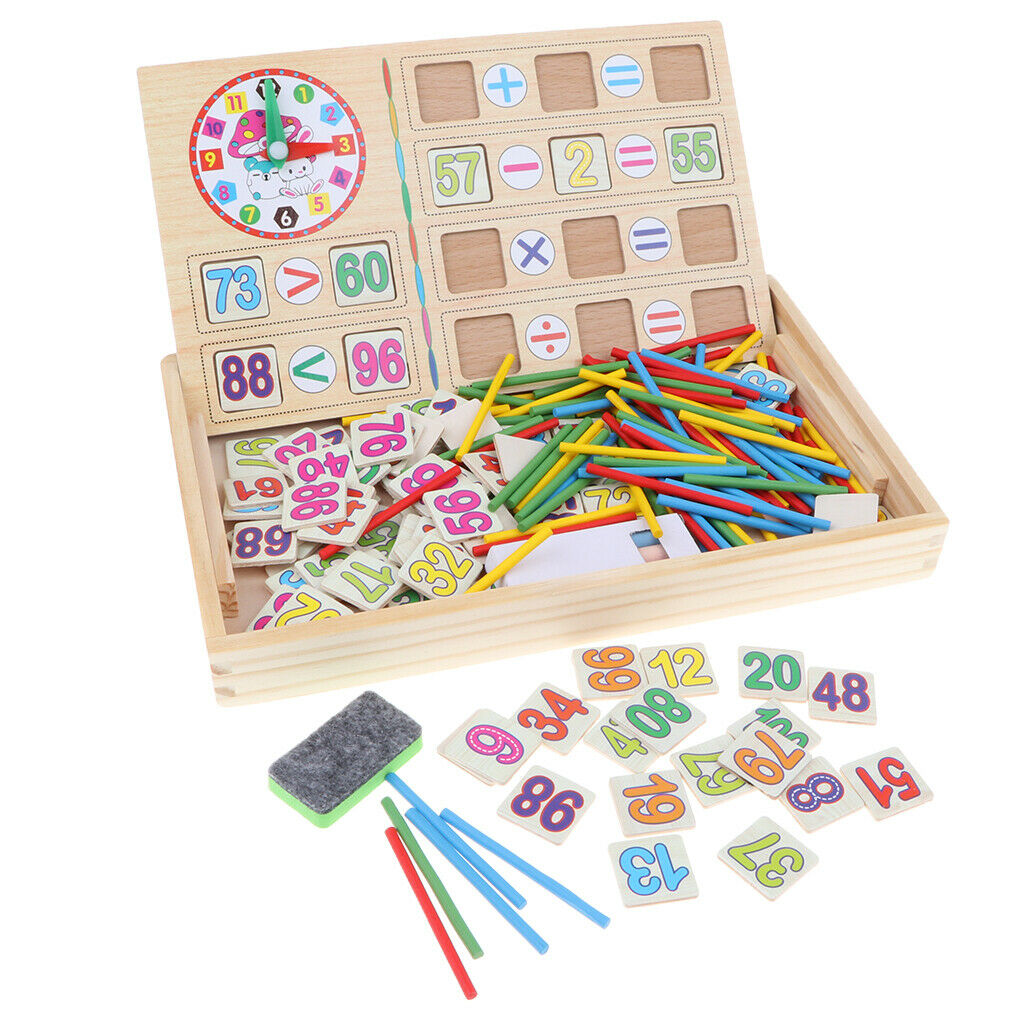 Wooden Arithmetic Learning Box Educational Montessori Materials Math Toys