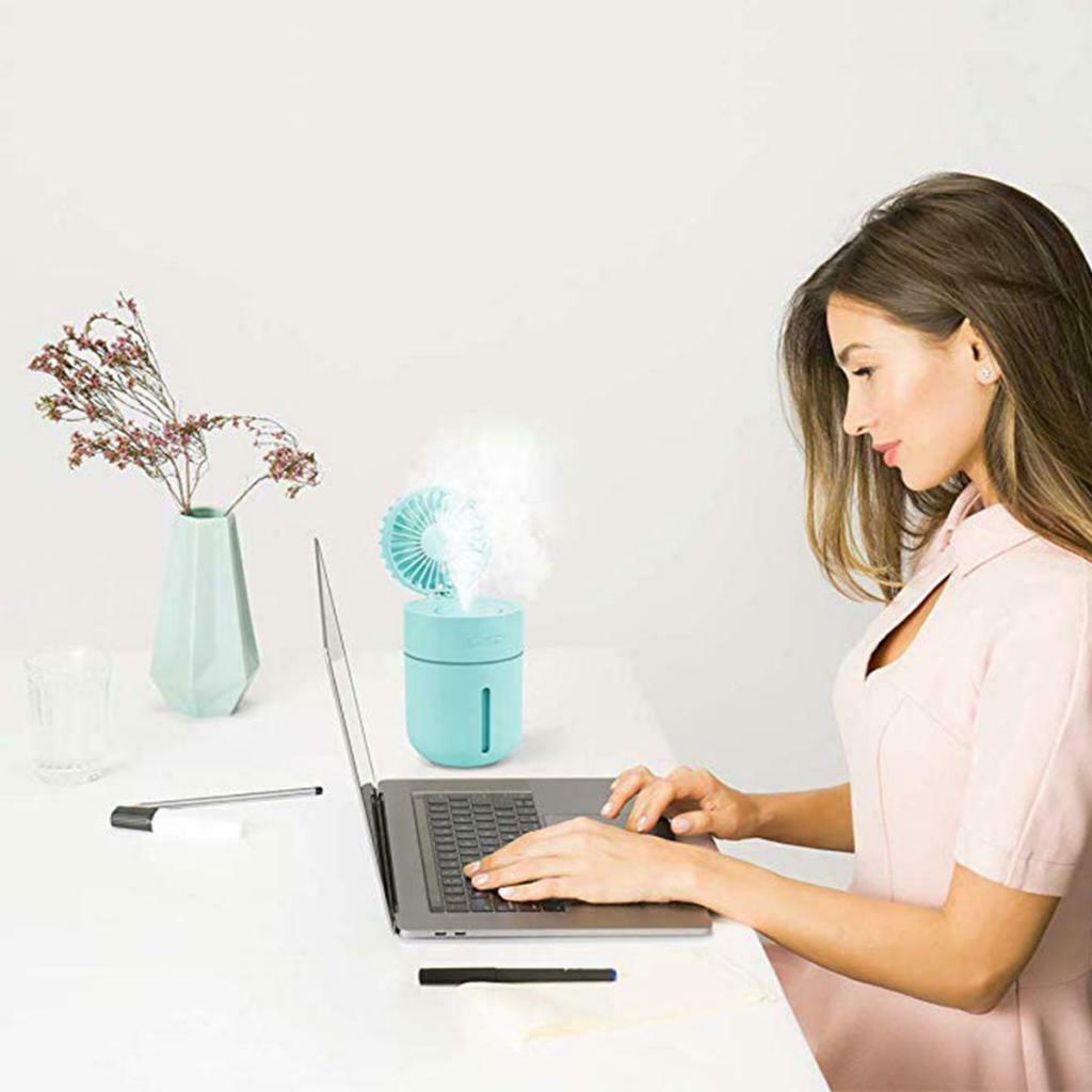 Mini USB Portable Rechargeable Humidifier Misting Cooling Spray Desktop Fan