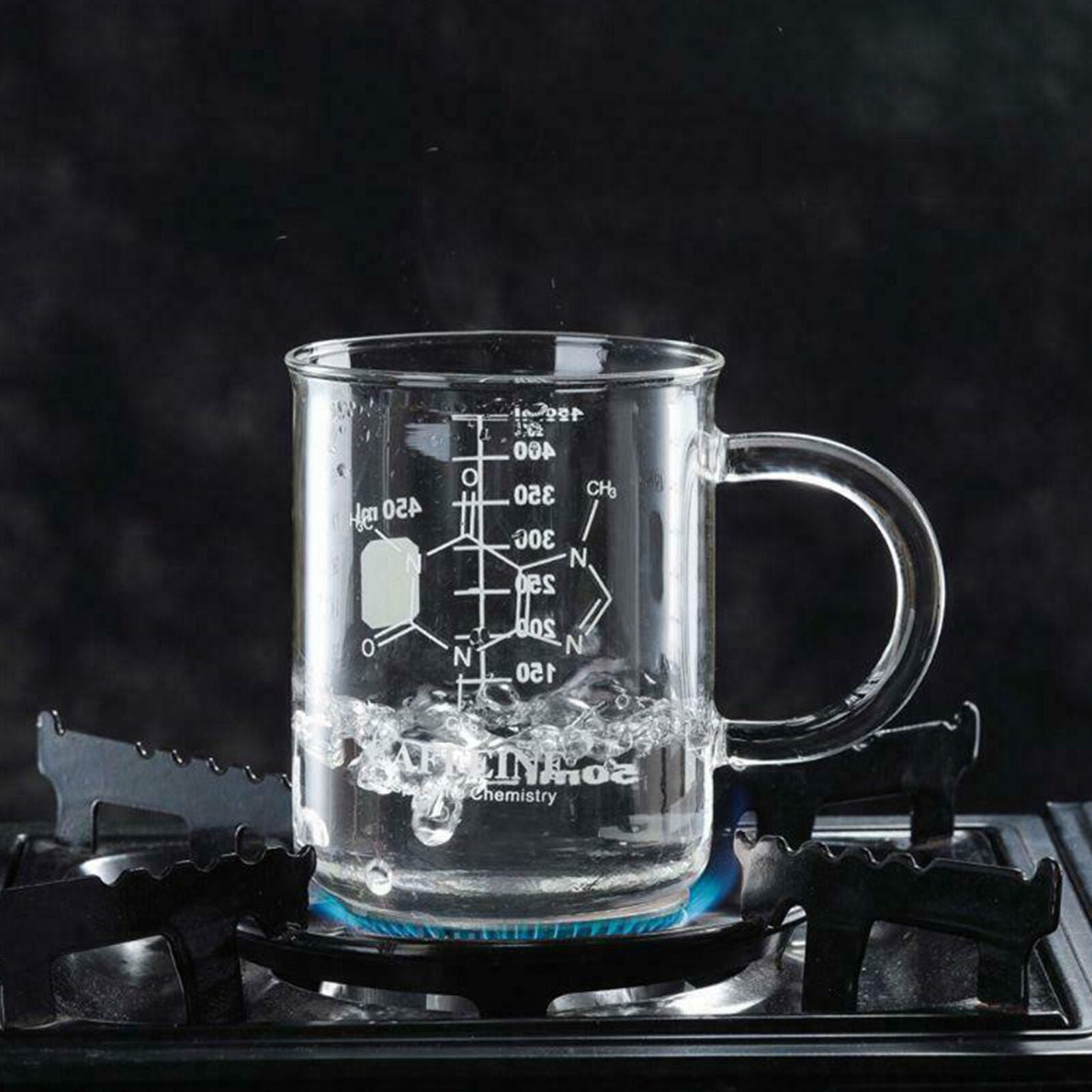Caffeine Beaker Mug Graduated Beaker Mug with Handle Borosilicate Glass Cup