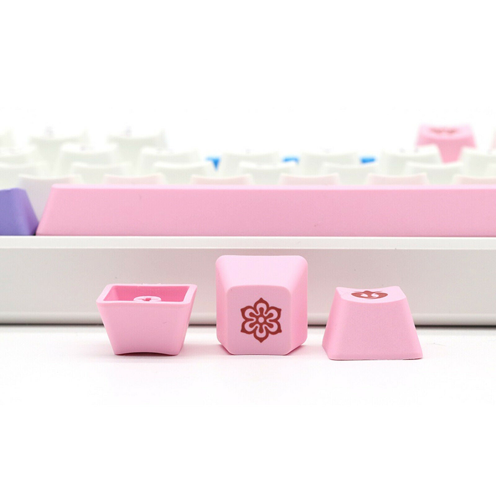 108 Key Mechanical Keyboard Keycaps Pink & Purple Anti-Slip Home Office