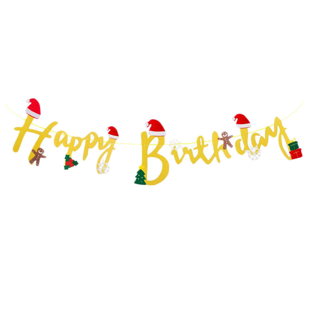 Happy Brithday Bunting Banner Birthday Party Decoration Supplies Golden