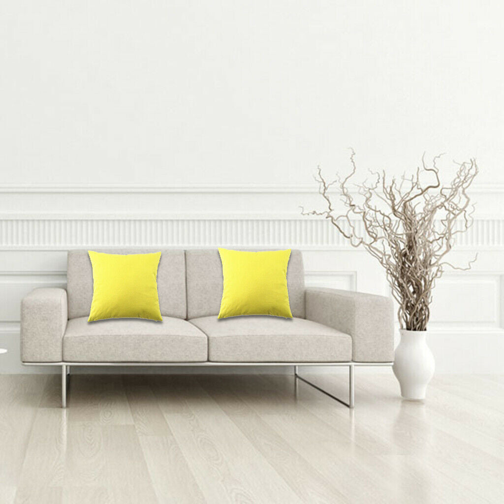 45cm * 45cm Cotton Linen Pillow Case Throw Pillowcase Home Car Decor Yellow