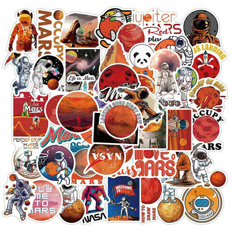 50Pc Mars Scenery Outer Space Astronaut Stickers Guitar Fridge Graffiti S.l8