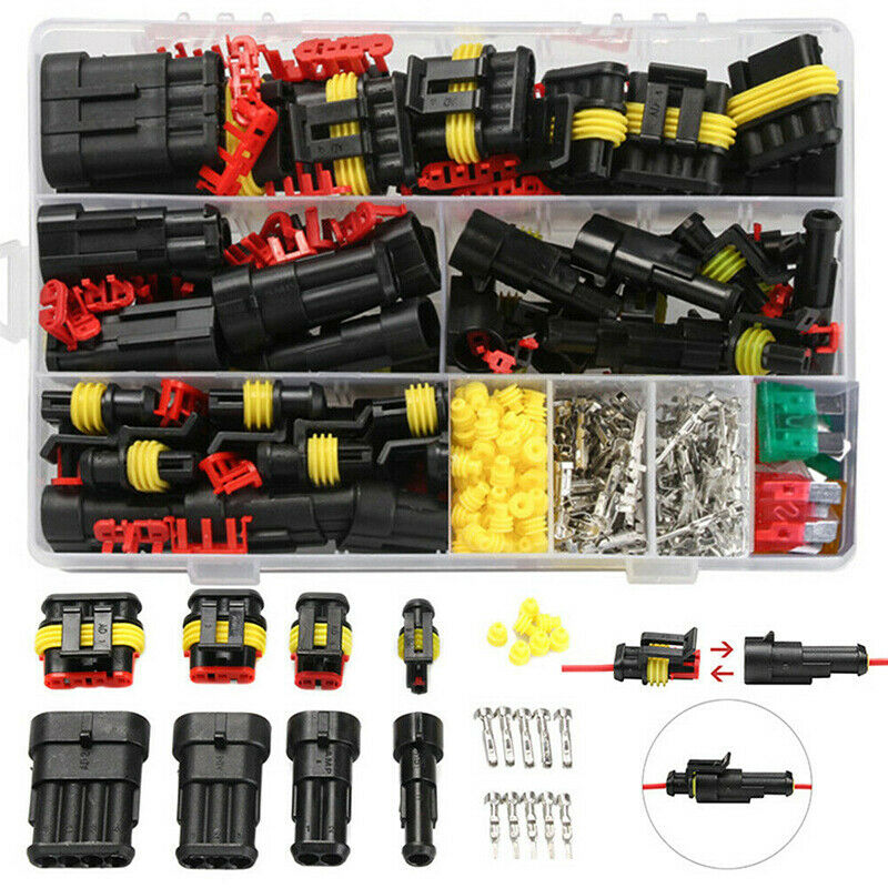240pcs 12V Car Electrical Wire Connectors Plug Terminals Assortment Waterproof