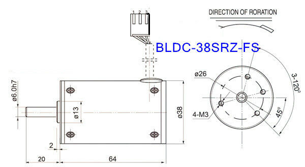 BLDC-38SRZ-FS 5000RPM 24V DC Geared Motor Brushless Constant speed motor
