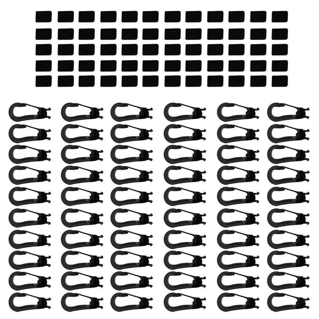 60Pcs Shock Bungee Cord Hook Karabiner Cord Black for 5mm Bungee Straps