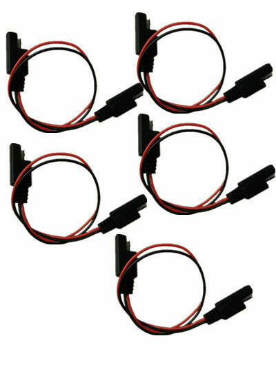 10Pcs 2 Pin Red/Black 18 Gauge Quick Disconnect Wire Harness - SAE Connector New