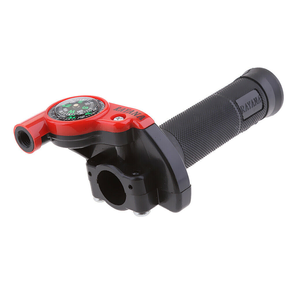 Throttle Grip Casing Cable with Compass for 22mm Handlebar Motorcycle Red