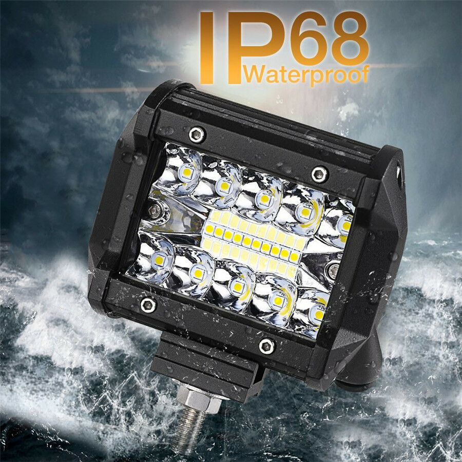2 Pcs Car Truck 200W 20LEDs Spot Flood Work Driving Fog Light Bar with Bracket