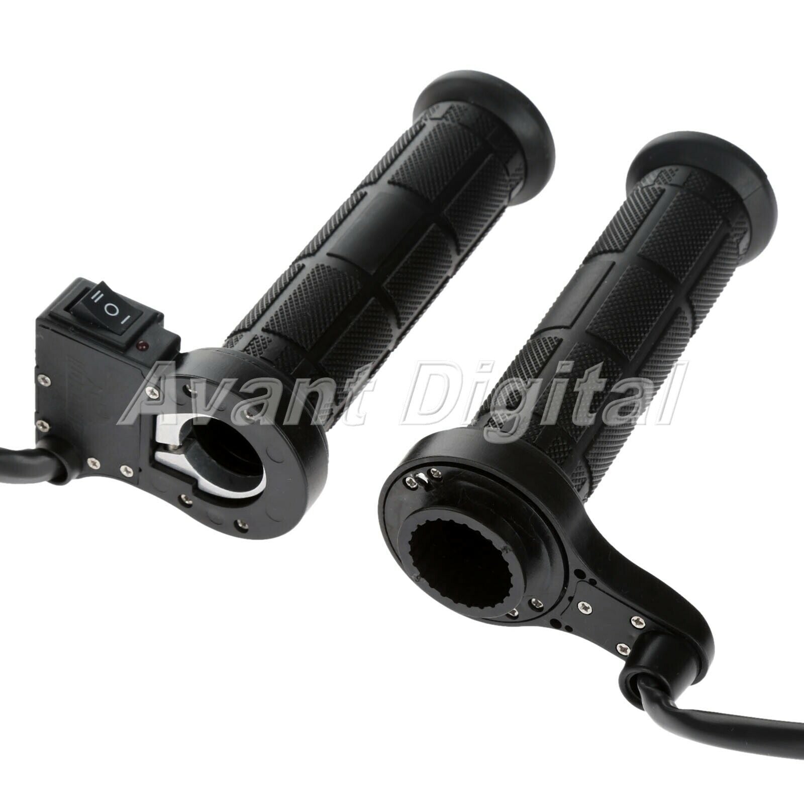 Black Motorcycle Handlebar Heating Electric Motorbike Hand Hot Grips w/ Plugs