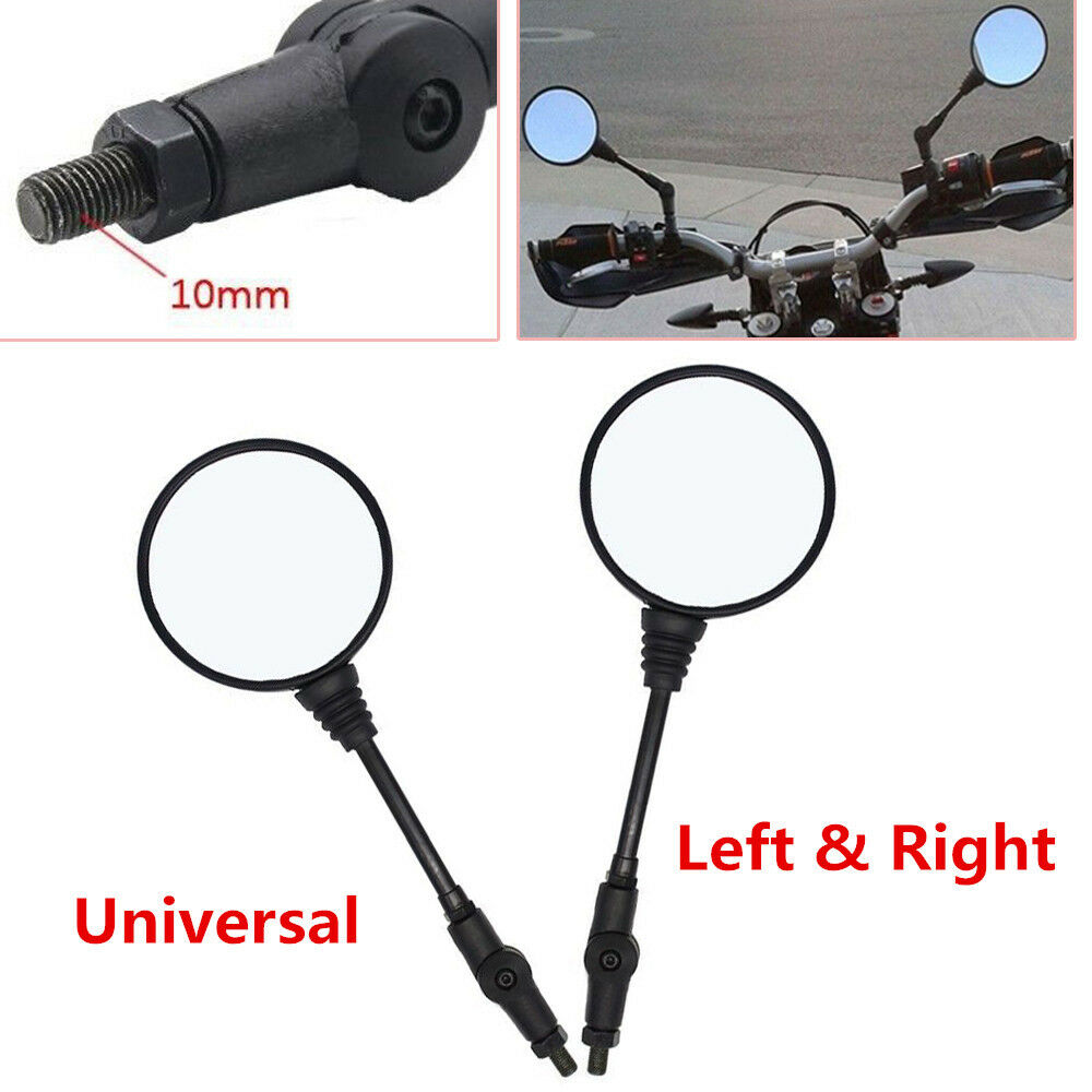 Universal Motorcycle Scooter Bikes Folding Rear View Mirror 10mm 8mm Thread Kit