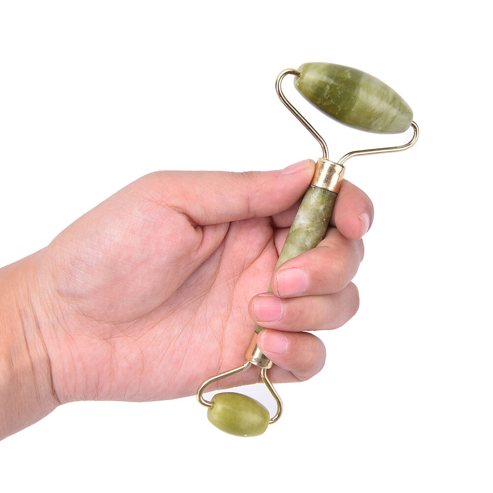 Natural Jade Guasha Facial Beauty Massage Tool Jade Roller Face Thin Massager DD