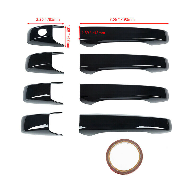 4Pcs Exterior Door Handle Gloss Black For Dodge Durango Avenger Grand Caravan