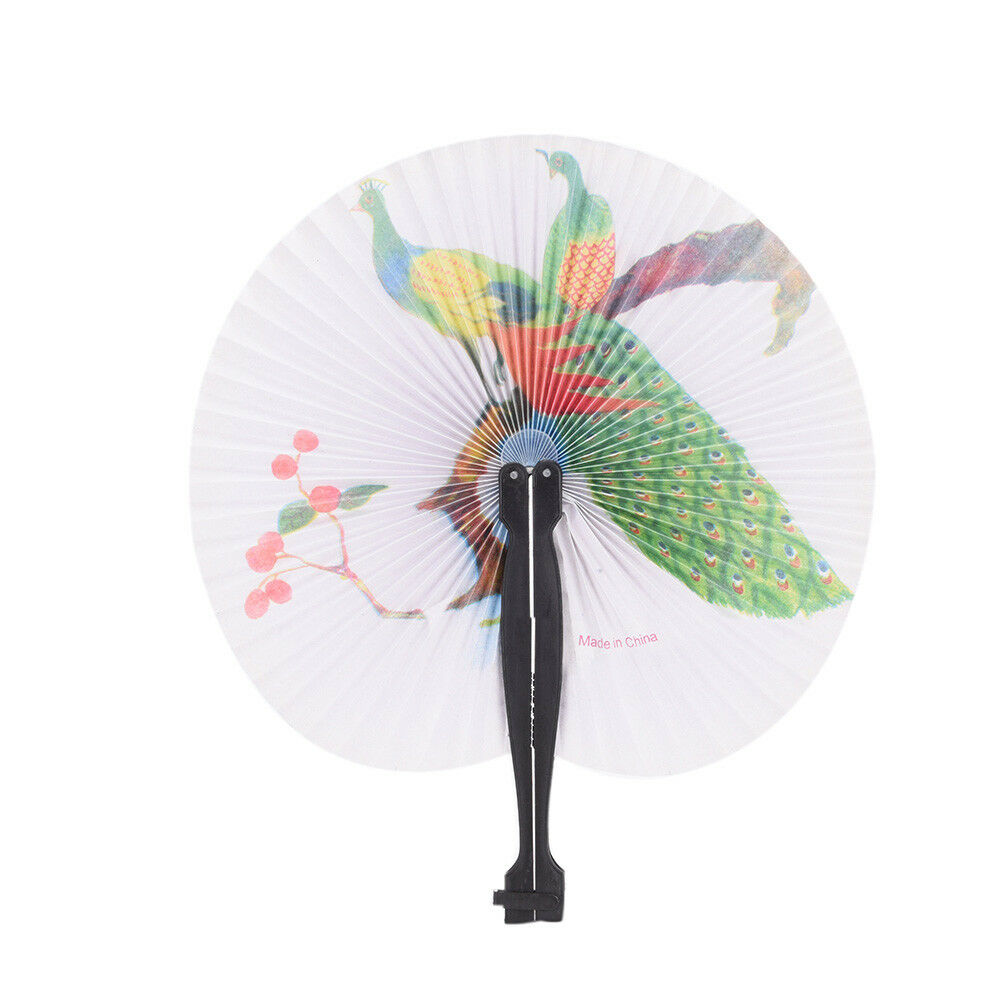 New Paper Hand Fan Plastic Handles Folding Wedding Party Favor Decoration .l8