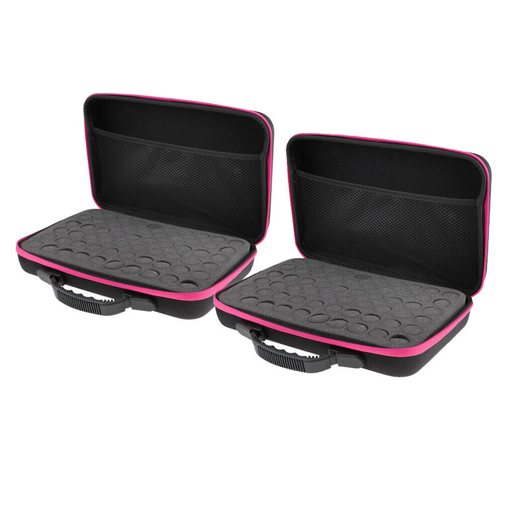 2 Pcs 60 Bottle Essential Oil Carry Case 5ML~15ML Holder Storage Hand Bags