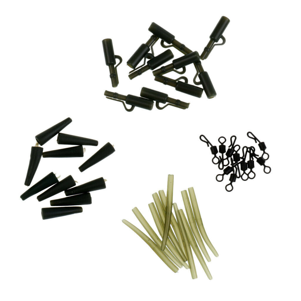 40pcs Carp Fishing Tackle Clips Quick Change Swivels Anti- Tube