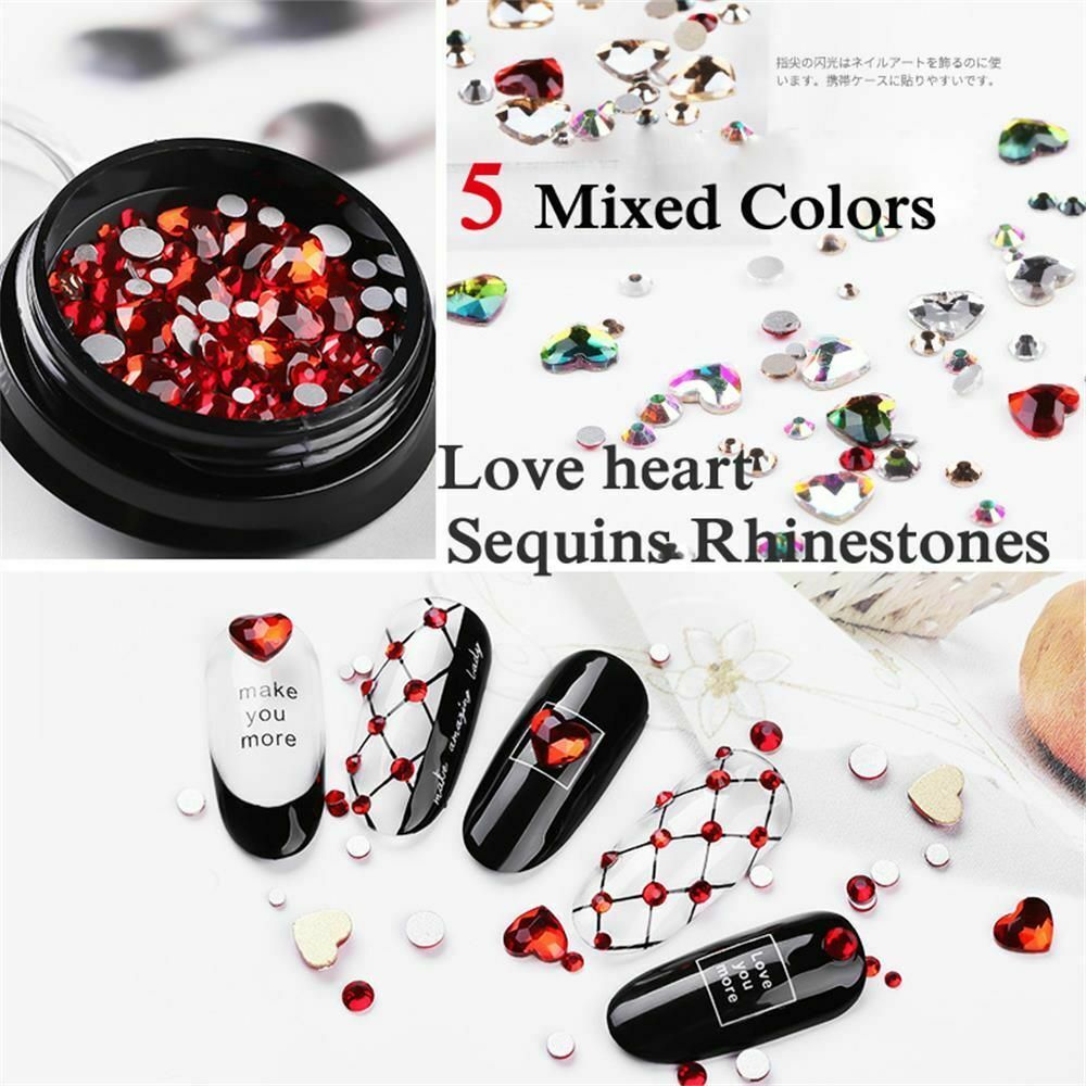 Stone Nail Glitter Sequins Mixed AB Rhinestone Crystal Gems Face Body Adornment