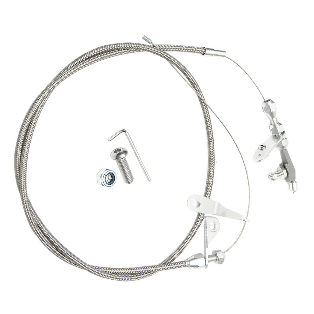 Braided Kick Down Cable Transmission Detent For Ford C6 Trans C-6