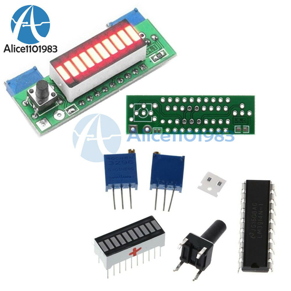 LM3914 Battery Capacity Power Level Red LED Indicator for Li-ion Battery 3.7V