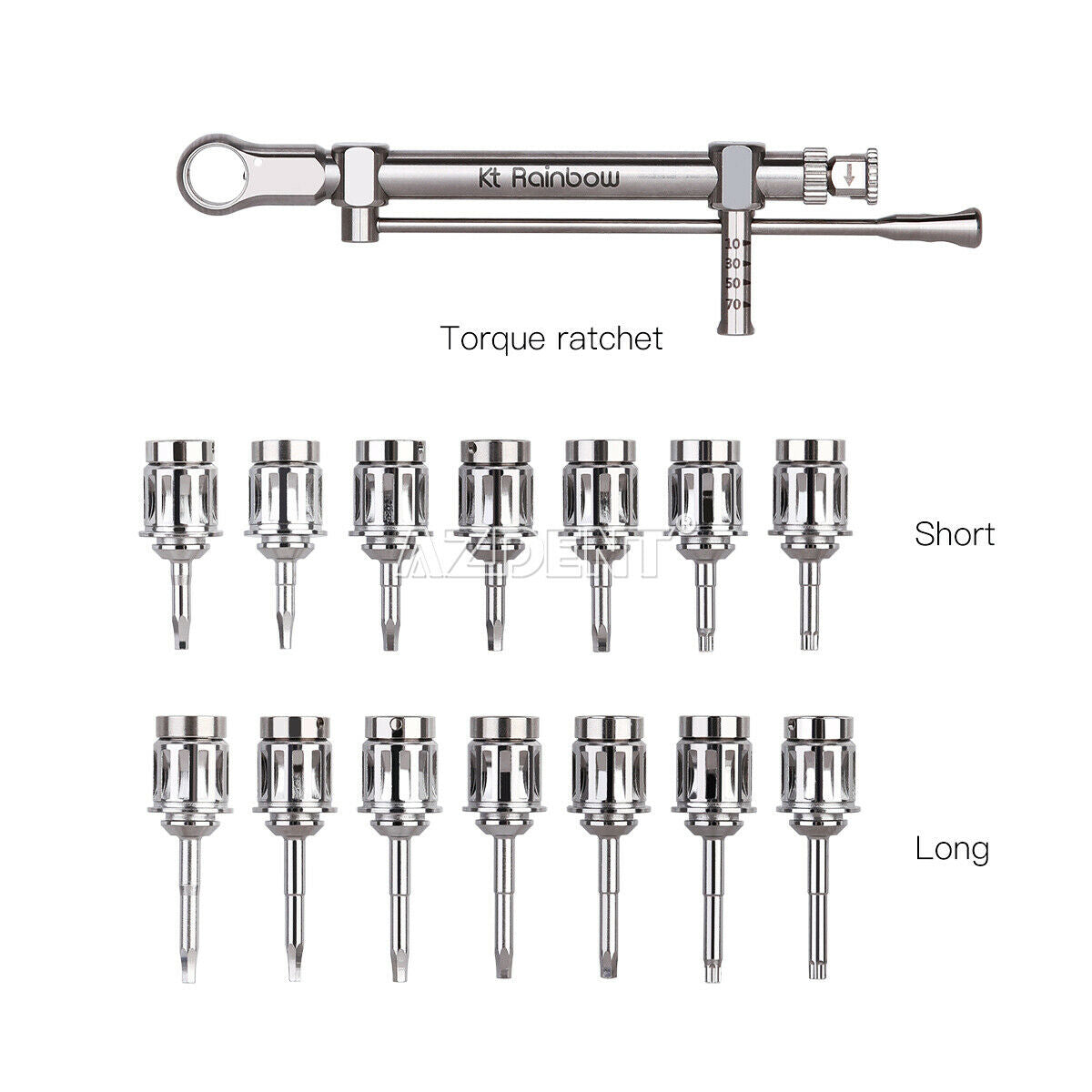 Dental Implant Torque Wrench Ratchet 10-70NCM with Drivers & Wrench Kit