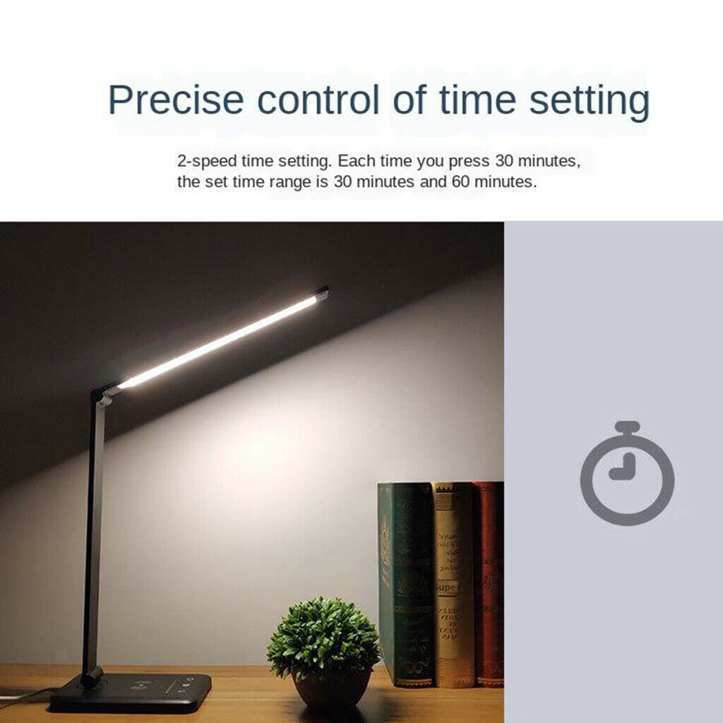 5V LED Table Lamp  Reading Bedside Lamp Universal Black-5 Gears