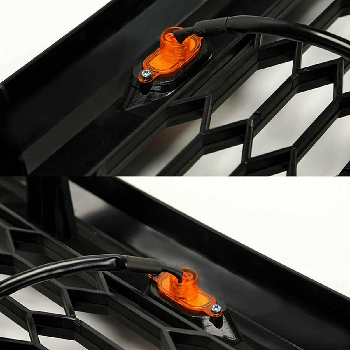3Pcs Smoked Amber Yellow LED Front Grille Running Lights For Ford Raptor F-150