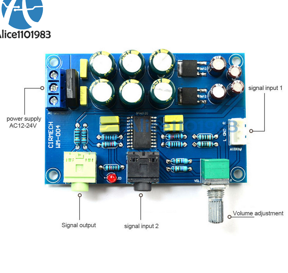 AC/DC 12V-24V TPA6120A2 TPA6120 Headphone Amplifier Board HIFI Headphone AMP