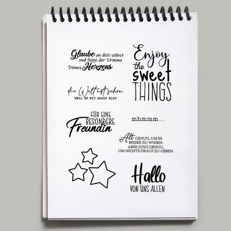 German Wishes Blessing Lettering Clear Stamps for Card Making Decoration and DIY